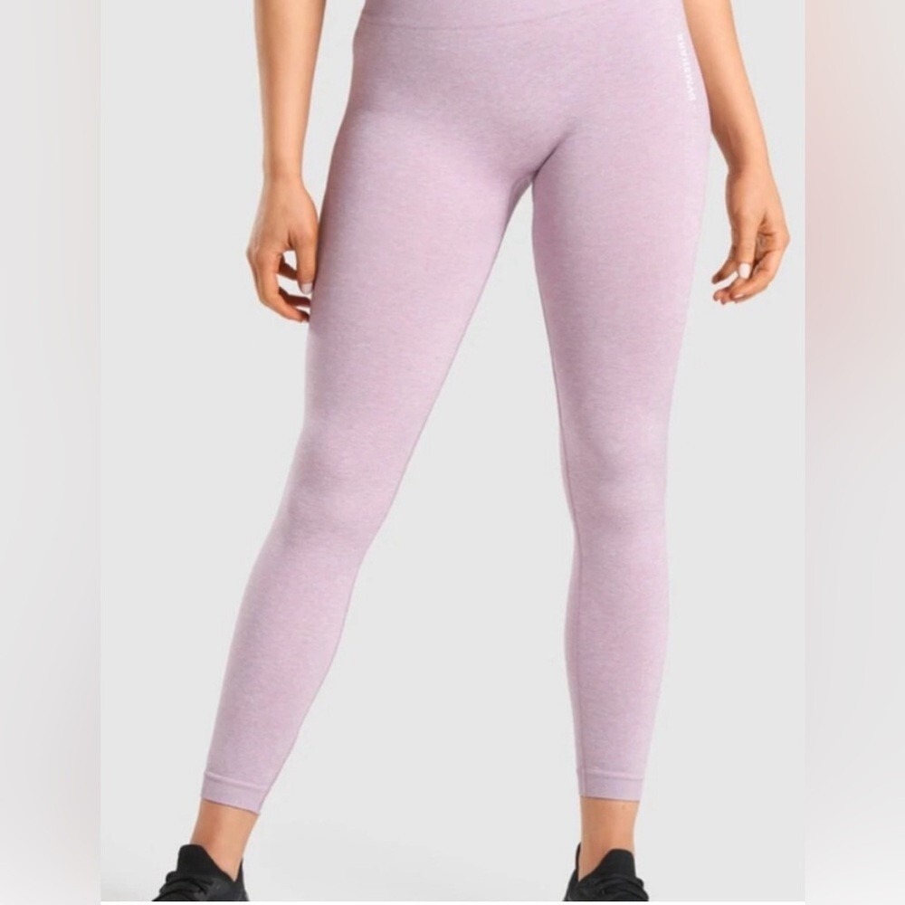 Gymshark Women's Adapt Marl Seamless Leggings‎ Purple Lilac Heather Size Small